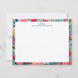 Pretty Botanical Girly Floral Frame  Mitteilungskarte