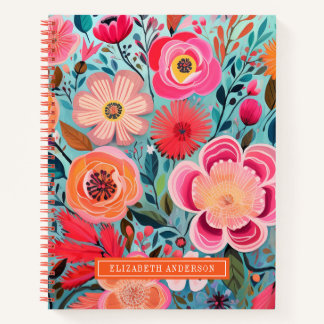 Pretty Botanical Stylish Floral Dot Journal Notizbuch