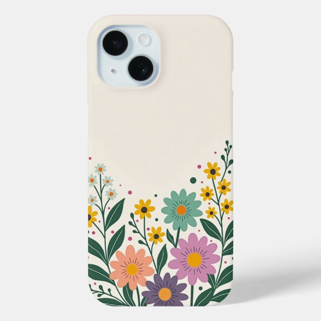 Pretty Bottom Border Flowers Case-Mate iPhone Hülle (Rückseite)