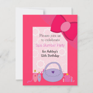Pretty Bow Spa Geburtstagseinladung Einladung