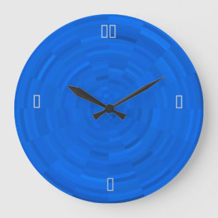 Pretty Bright Blue> Patterned Wall Clocks Große Wanduhr