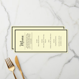 Pretty Butter Yellow Wedding Reception Dinner Menu Menükarte
