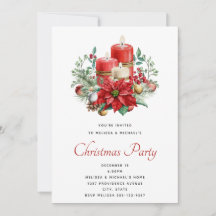 Pretty Candles and Poinsettia Bouquet Christmas