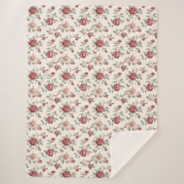 Pretty Chic Red Cream Floral  Sherpadecke