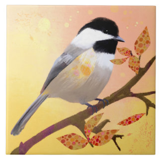 Pretty Chickadee Ceramic Tile Fliese