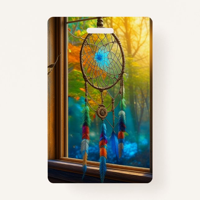 Pretty Colorful Dreamcatchers in Window Blank Ausweis (Vorderseite)