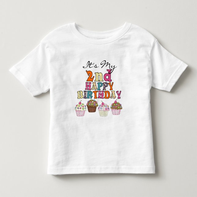 Pretty Cupcakes 2e Anniversaire Tshirts et cadeaux (Devant)
