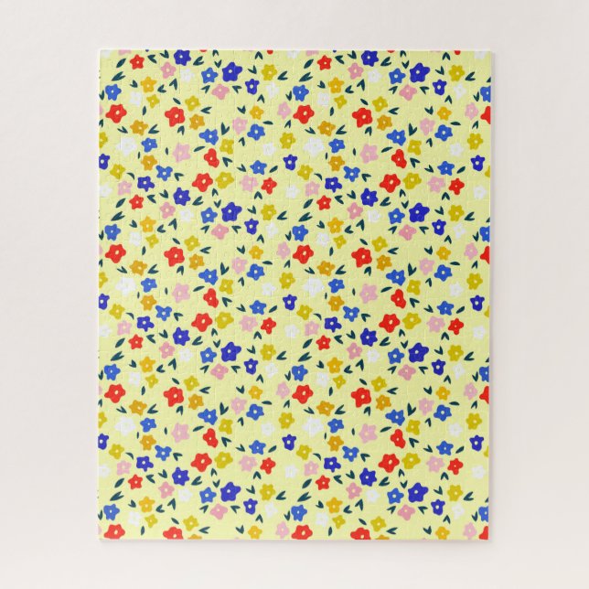 Pretty Dainty Cute Floral on Pastel Yellow (Vertikal)