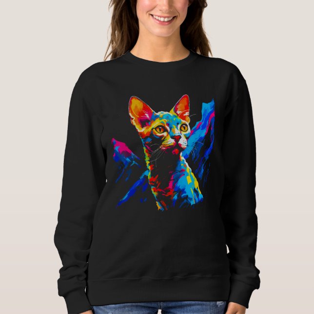 Pretty Devon Rex Cat Sweatshirt (Vorderseite)