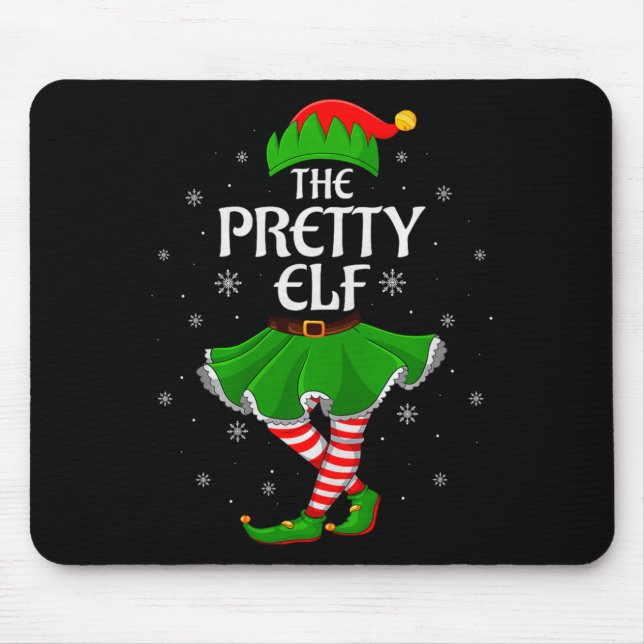 Pretty Elf Christmas Family Girls Women Elf Squad  Mousepad (Vorne)