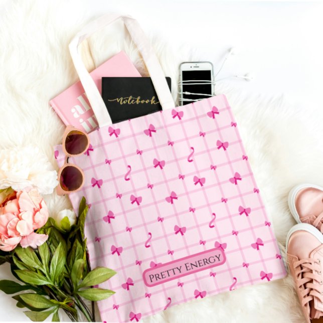 Pretty Energy Pink Aesthetic Tote Bag Tasche (Von Creator hochgeladen)