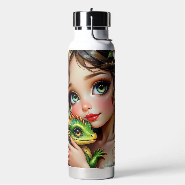 Pretty  Fairy and Dragon Themed Girl's   Trinkflasche (Links)