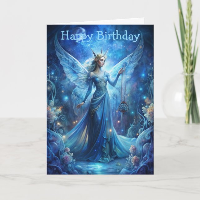 Pretty Fairy in Blue  Karte (Vorderseite)