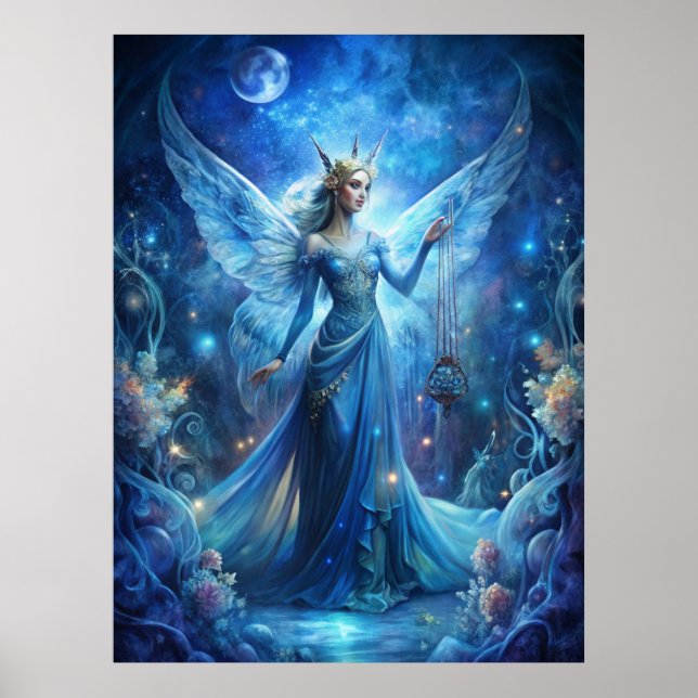 Pretty Fairy in Blue  Poster (Vorne)