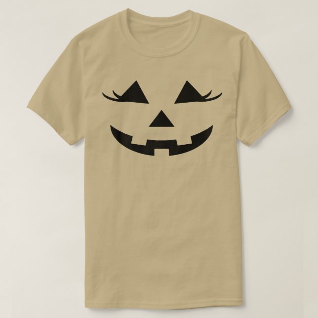 Pretty FemaleWomanGirl Smiling Halloween Jack O' L T-Shirt (Design vorne)