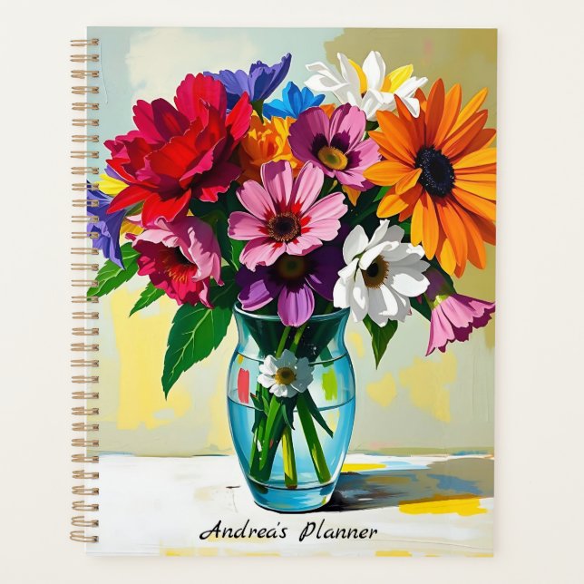Pretty Floral Botanical Personalized Planer (Vorderseite)