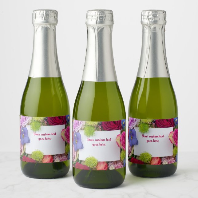 Pretty Floral Framed Roses Text Box Custom (Flaschen)
