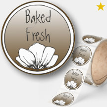 Pretty Floral Minimalist Flower Food Sticker