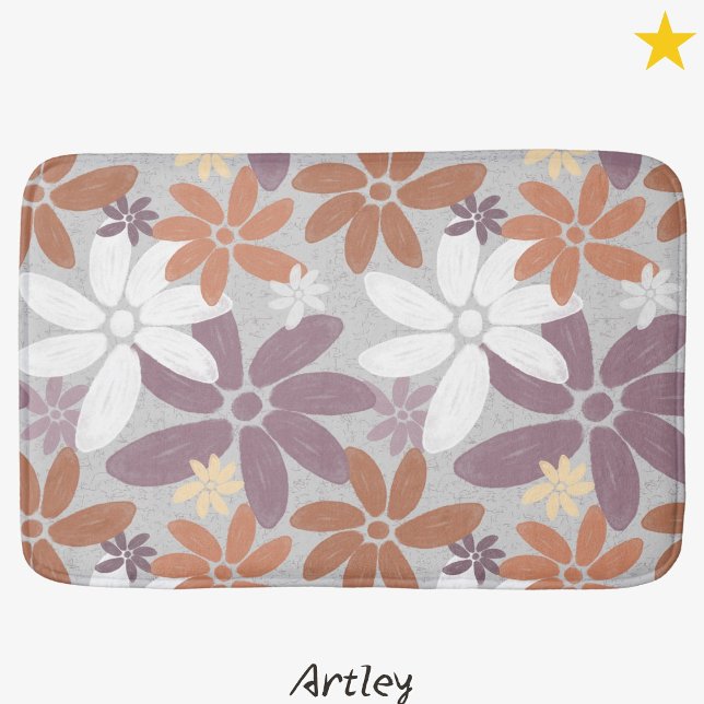 Pretty Floral Pattern Sapphic Lesbian Flag   Badematte (Von Creator hochgeladen)