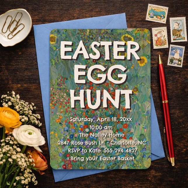Pretty Flower Easter Egg Hunt Invitation Einladung (Von Creator hochgeladen)
