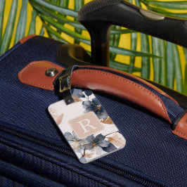 Pretty Flower Monogram Template Personalized Gepäckanhänger