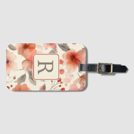Pretty Flower Monogram Template Personalized Gepäckanhänger