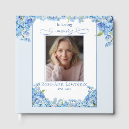 Pretty Forget-me-nots In Loving Memory Guest Book Gästebuch