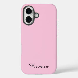 Pretty Girly Pink Personalized Name iPhone 16 Hülle