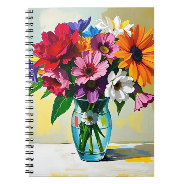 Pretty Glass Vase of Flowers Notizblock (Vorderseite)