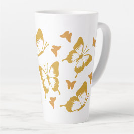 Pretty Gold Butterflies Spring Theme Milchtasse