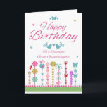 Pretty Great Granddaughter Birthday Cards Karte<br><div class="desc">Pretty Great Granddaughter Birthday Card With Butterflies</div>