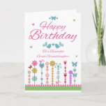 Pretty Great Granddaughter Birthday Cards Karte<br><div class="desc">Pretty Great Granddaughter Birthday Card With Butterflies</div>