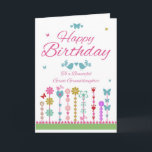 Pretty Great Granddaughter Birthday Cards Karte<br><div class="desc">Pretty Great Granddaughter Birthday Card With Butterflies</div>