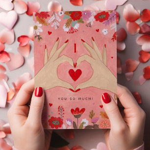 Pretty Hands in Love Signe Valentine Carte de voeu