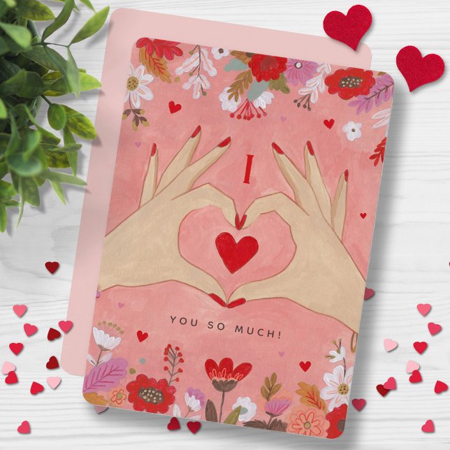Pretty Hands in Love Signe Valentine Carte de voeu (Pretty Hands in Love Sign Valentine Greeting card)