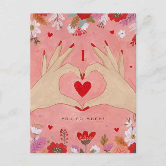 Pretty Hands in Love Signe Valentine Carte de voeu (Devant)
