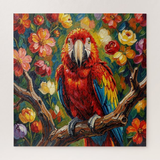Pretty Impasto Macaw Parrot | Blank (Vertikal)