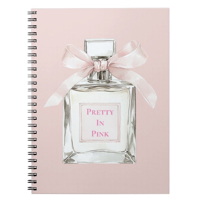 Pretty in Pink Blush Bow Perfume Bottle Notizblock (Vorderseite)