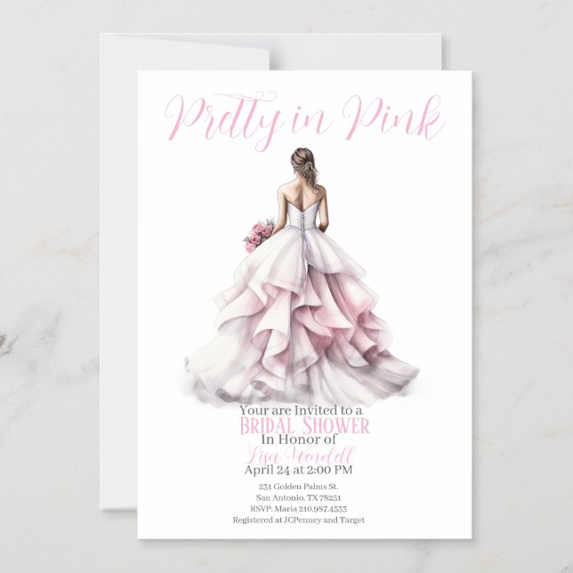 Pretty in Pink Bridal Shower Invitation  Magneteinladung (Vorderseite)