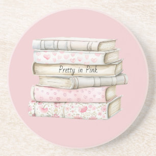 Pretty in Pink Hearts Bücher Getränkeuntersetzer