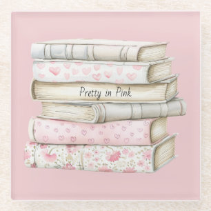 Pretty in Pink Hearts Bücher Glasuntersetzer