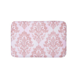 Pretty in Pink Victorian Damask Watercolor Pattern Badematte