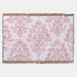 Pretty in Pink Victorian Damask Watercolor Pattern Decke