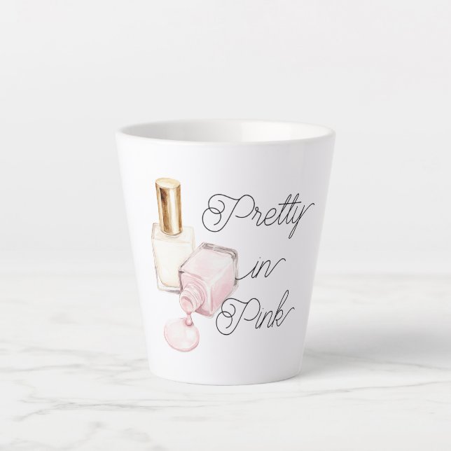 Pretty in Pink White Nail Polish Milchtasse (Vorderseite)
