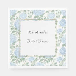 Pretty Light Blue White Flowers Bridal Shower Serviette