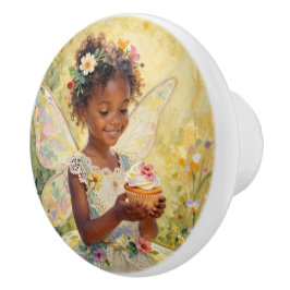 Pretty Lil Fairy with Cupcake | Fairytale Keramikknauf