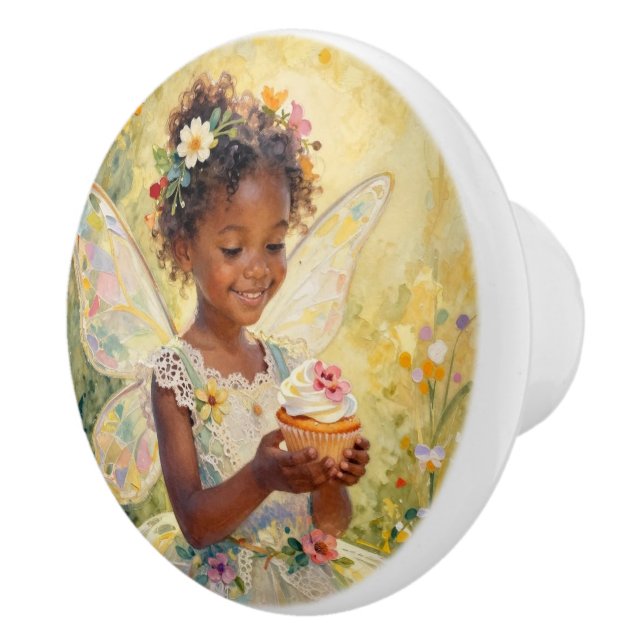 Pretty Lil Fairy with Cupcake | Fairytale Keramikknauf (Rechts)