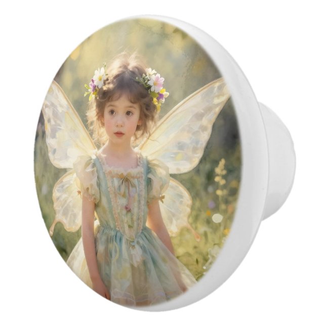 Pretty Lil Fairy with Flowers | Fairytale Keramikknauf (Rechts)