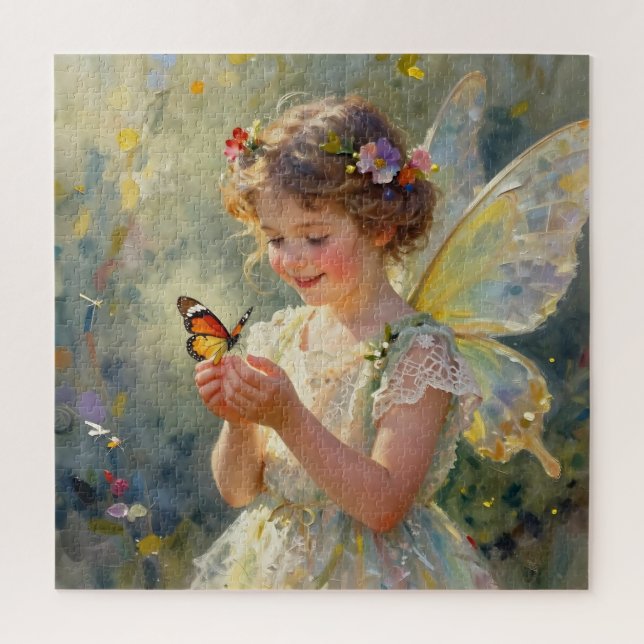 Pretty Little Fairy Girl holding a Butterfly (Vertikal)