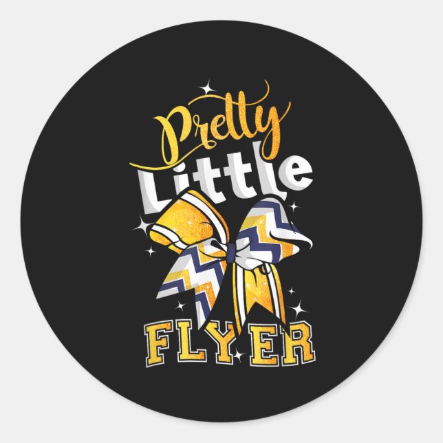 Pretty Little Flyer Cheer Cheerleading Team  Runder Aufkleber (Vorderseite)